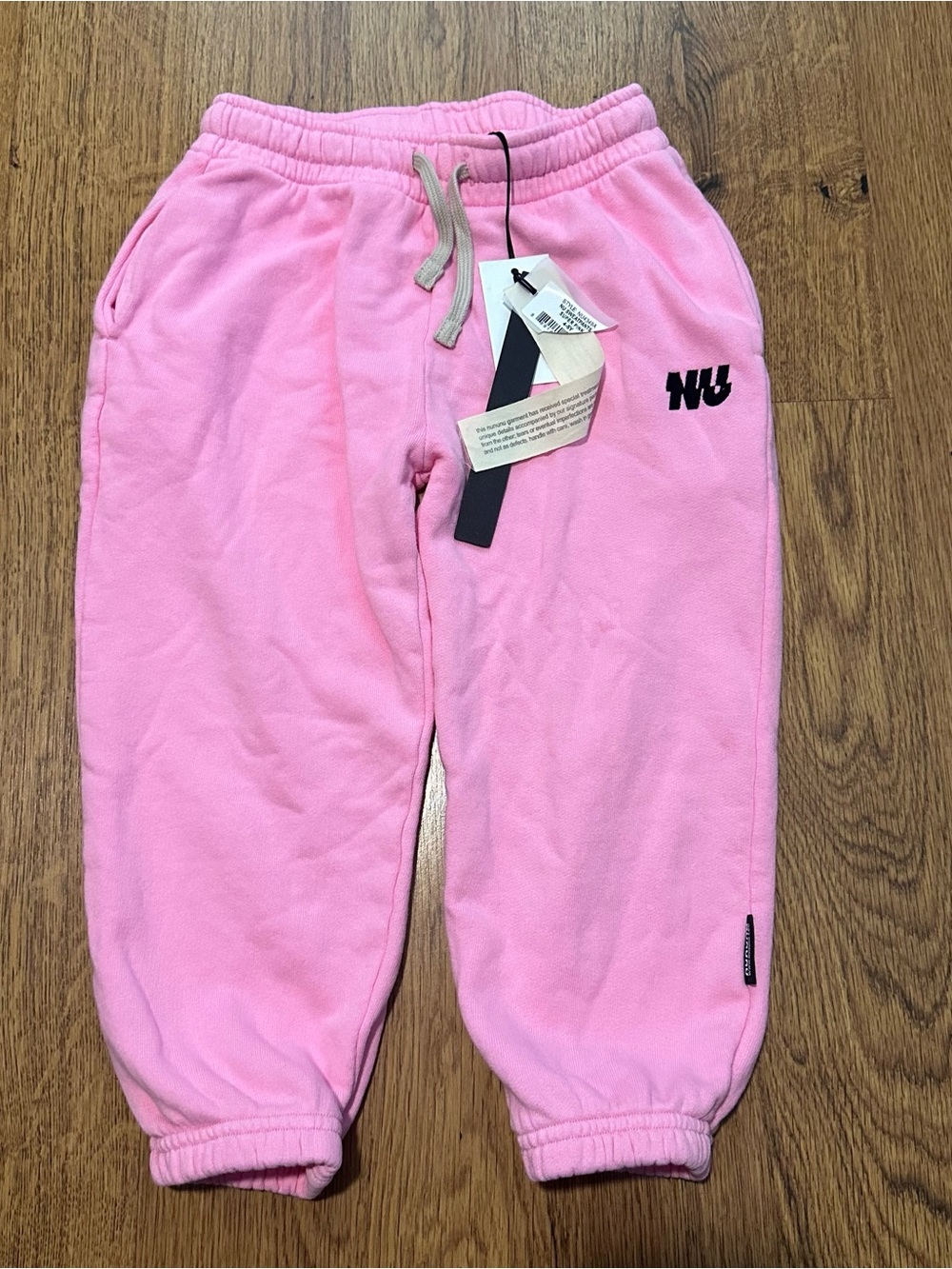 Nununu World Pink Fleece Jogger sweat Pants size 4-5 NWT KID GIRL